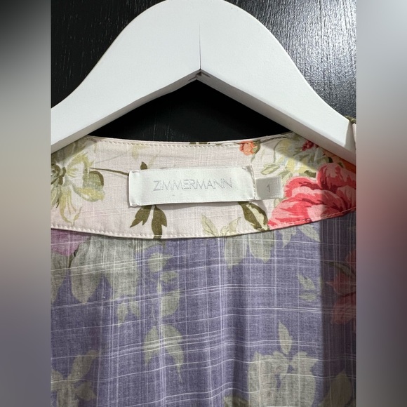 Zimmermann Pattie Floral Patchwork Wrap Midi Dress Size 1 - Picture 4 of 4